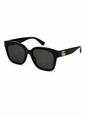 Gucci Black Oversized Sunglasses Women Gold GG Logo Square Designer Brand NEW